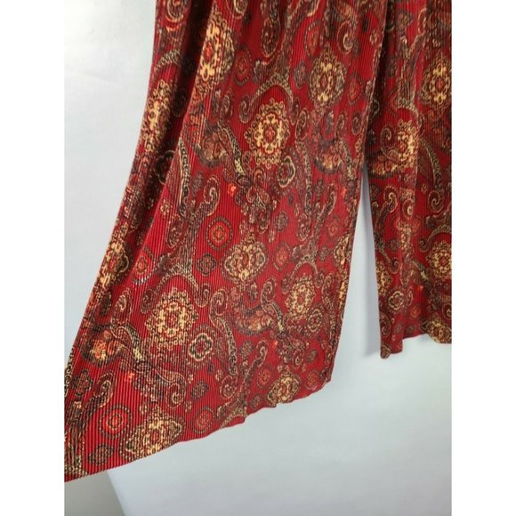 THE Limited Pants Red BOHO Wide Leg Pull On Casual - Picture 7 of 11